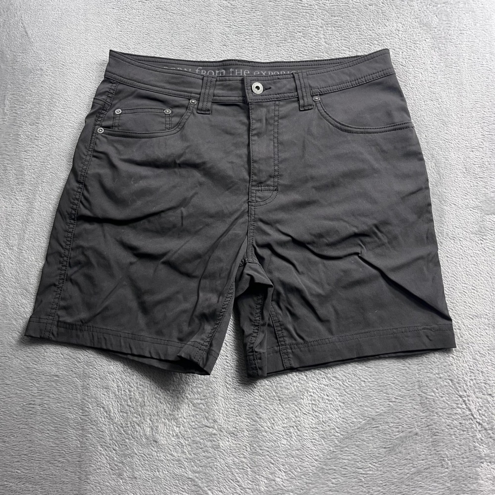 Prana Brion Shorts Mens 34 Charcoal Grey Stretch Zion Hiking Outdoor 9 Inseam